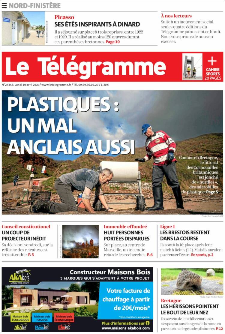 Portada de Télégramme (France)