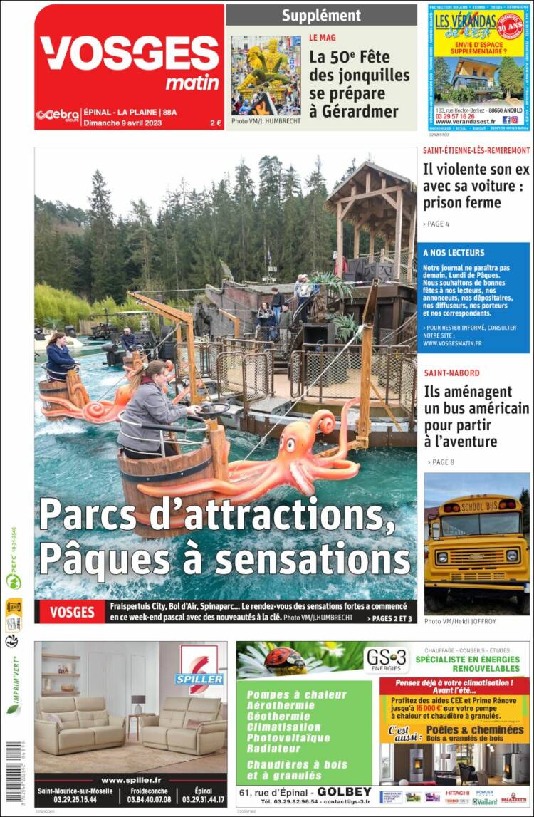 Portada de Vosges Matin (France)