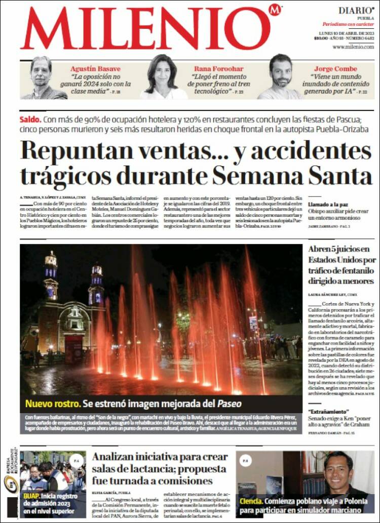 Portada de Milenio de Puebla (México)