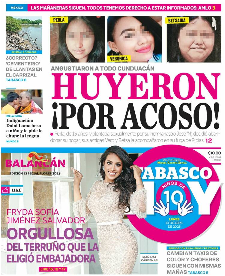 Portada de Tabasco Hoy (México)