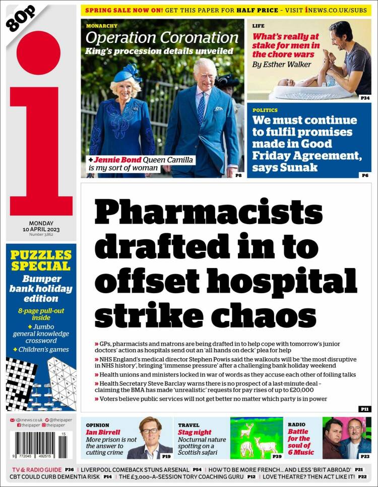 Portada de The i (United Kingdom)