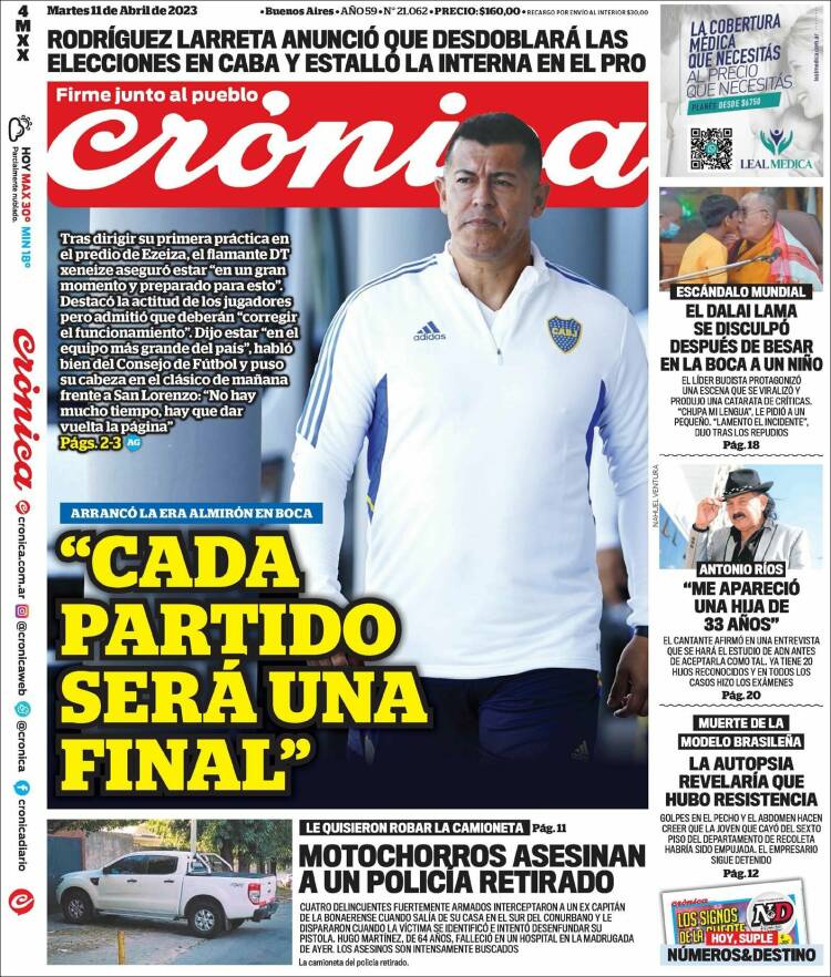 Portada de Crónica (Argentina)