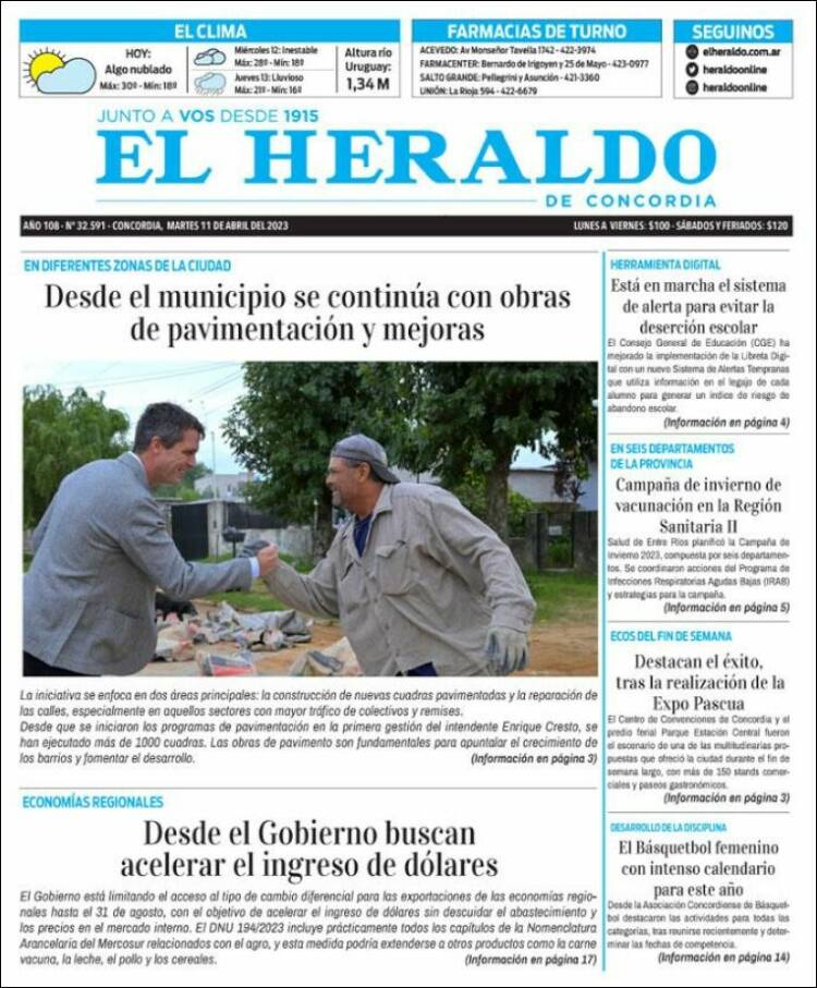 Portada de El Heraldo de Concordia (Argentina)