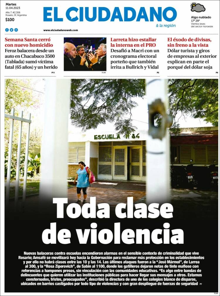 Portada de Diario El Ciudadano (Argentina)