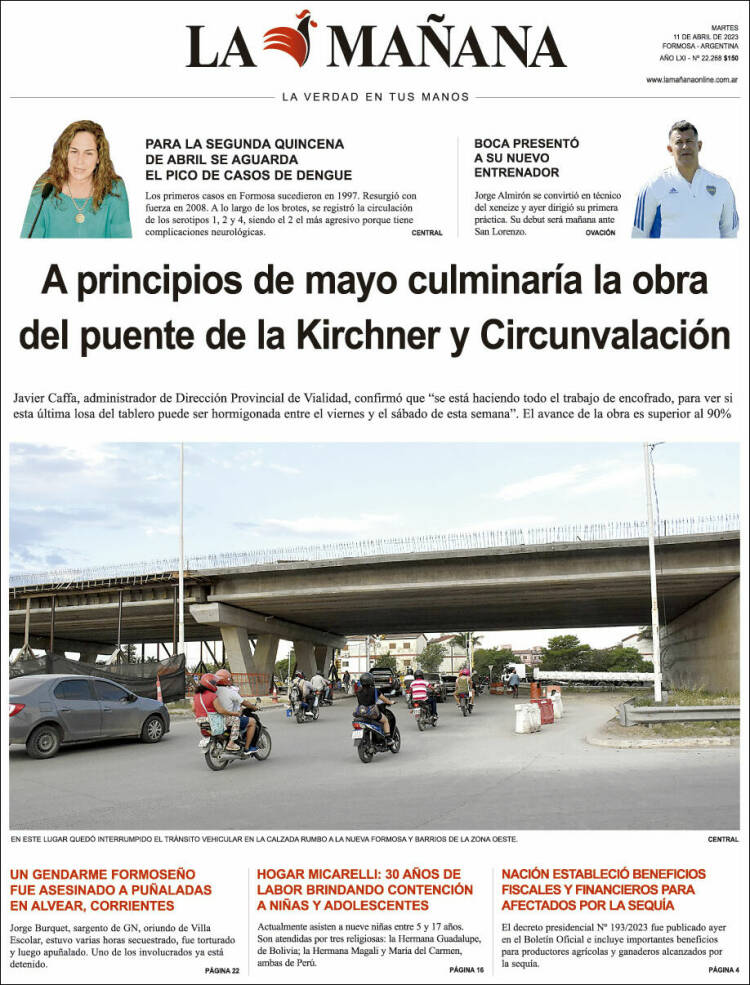 Portada de Diario La Mañana (Argentina)