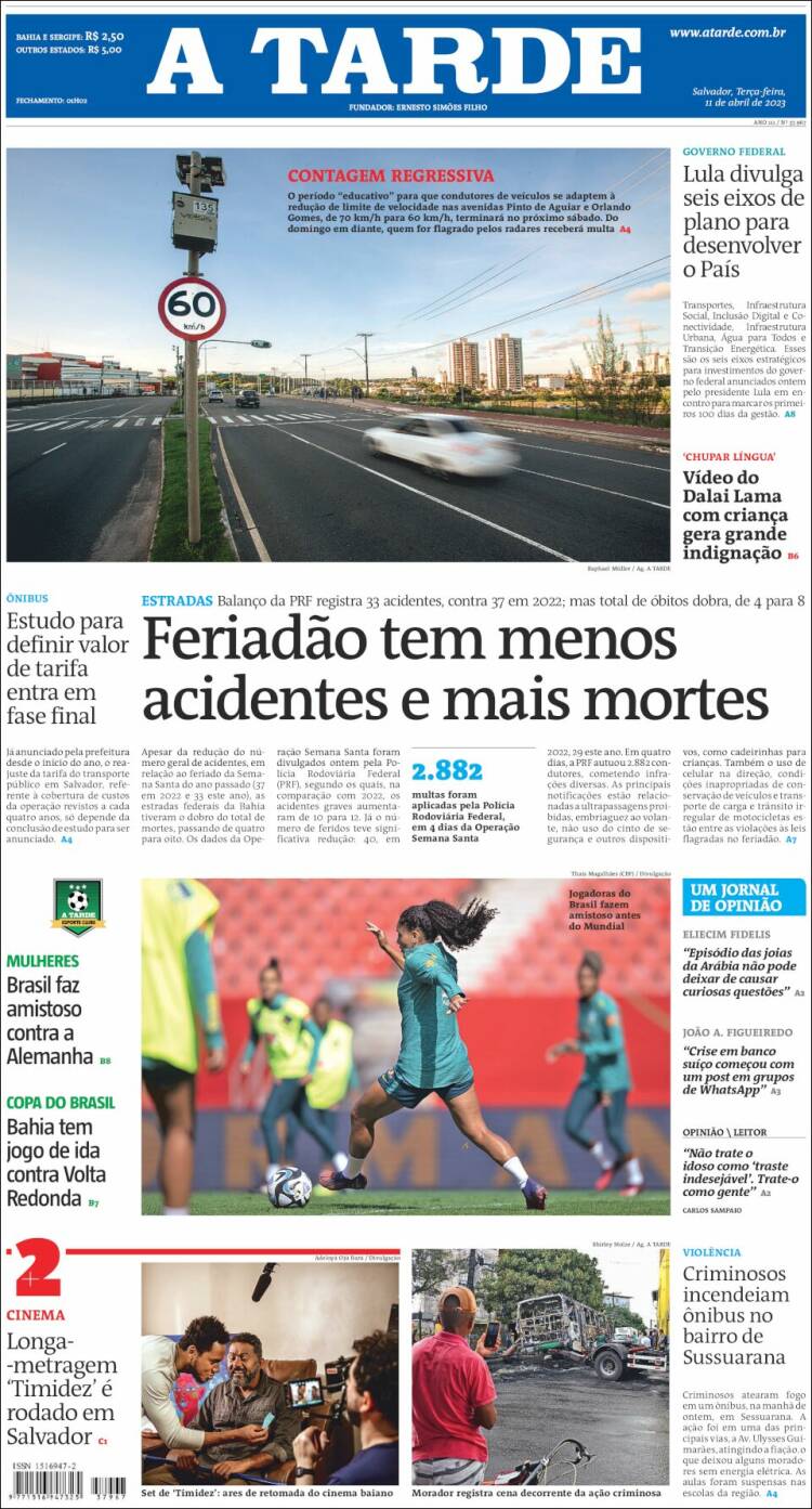 Portada de Diário A Tarde (Brasil)