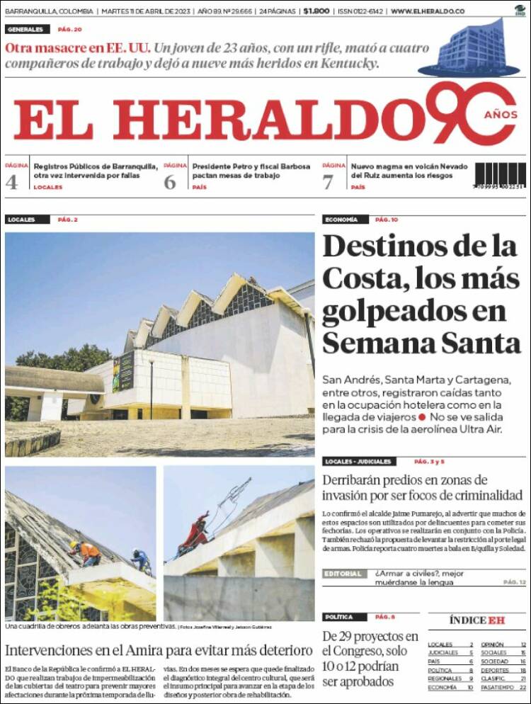 Portada de El Heraldo (Colombia)