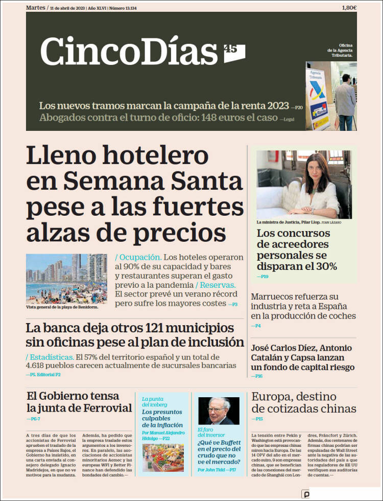 Portada de Cinco Días (Espa&ntilde;a)