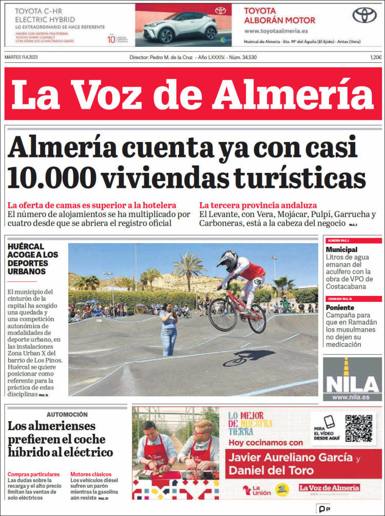 Portada de La Voz de Almería (España)