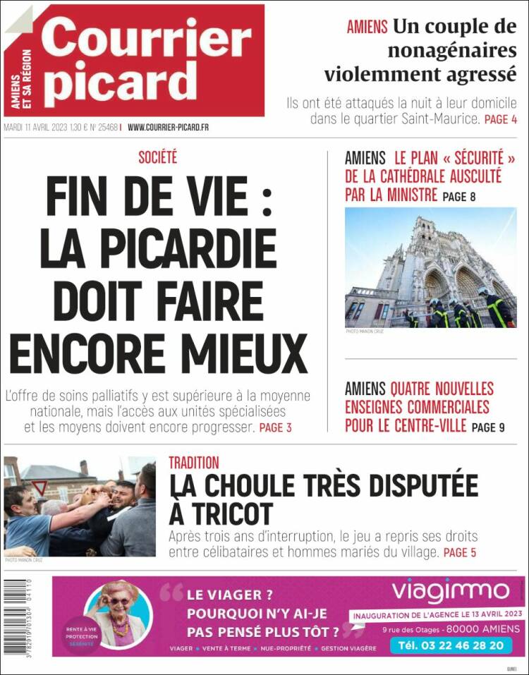 Portada de Courrier Picard (Francia)
