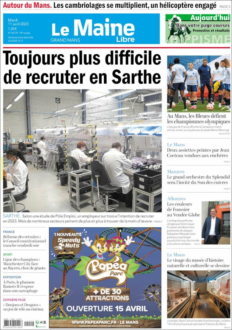 Portada de Le Maine Libre (Francia)