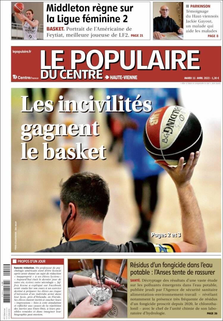 Portada de Le Populaire du Centre (Francia)