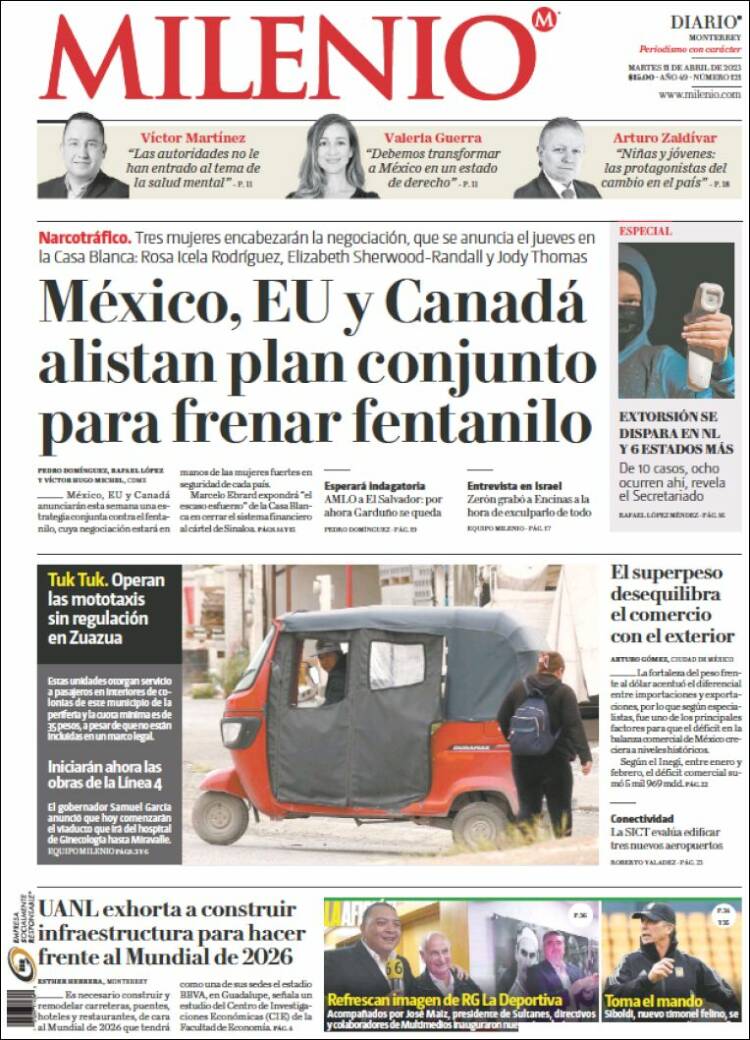 Portada de Milenio de Monterrey (M&eacute;xico)