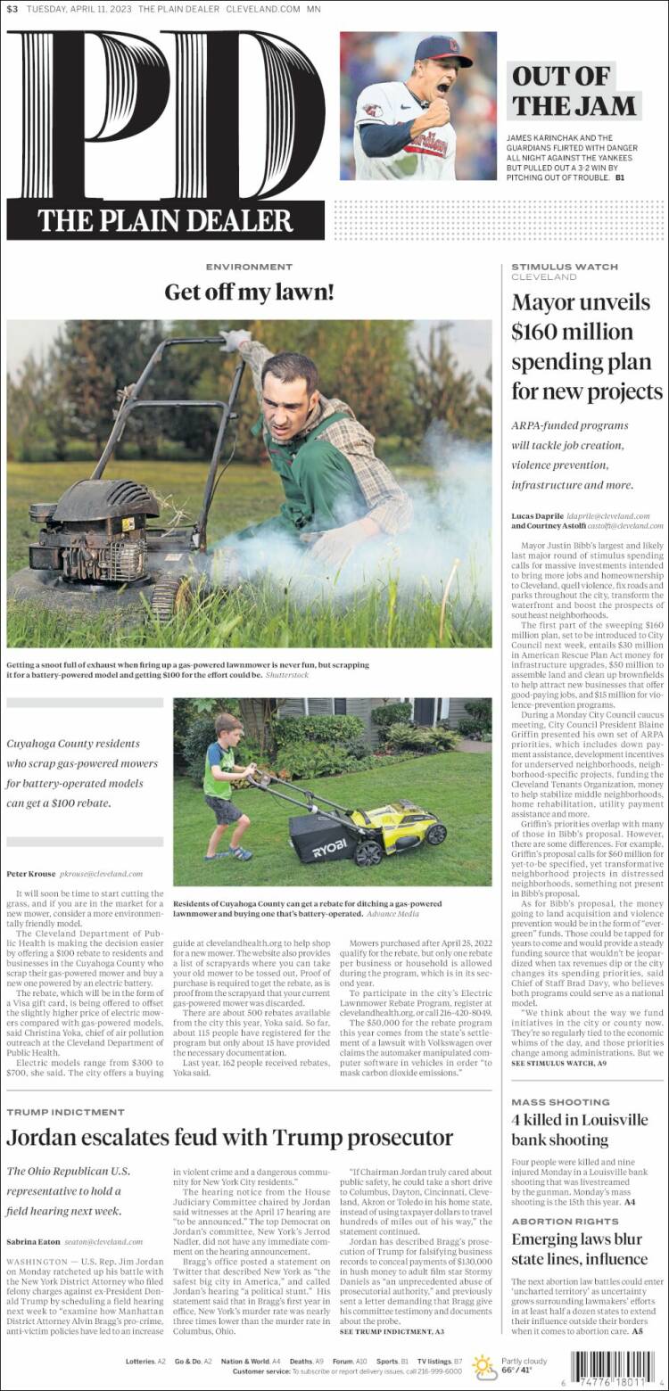 Portada de The Plain Dealer (USA)