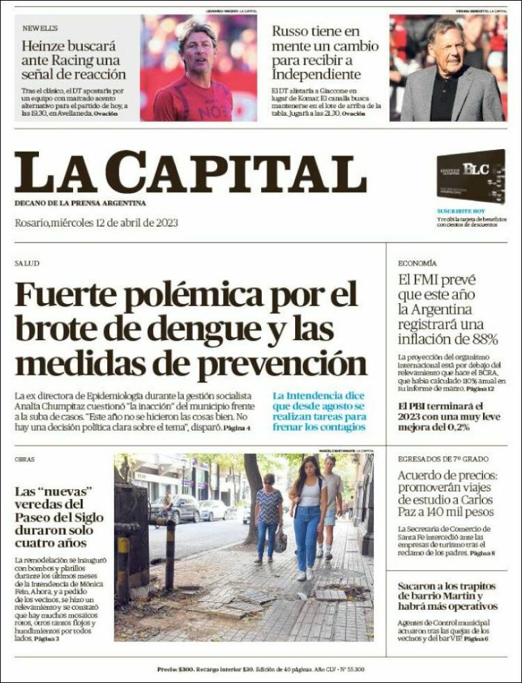 Portada de La Capital - Rosario (Argentina)