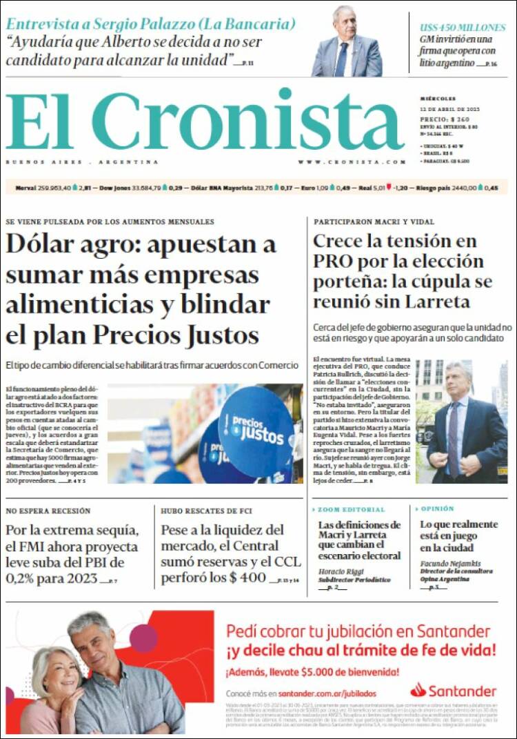 Portada de El Cronista Comercial (Argentina)