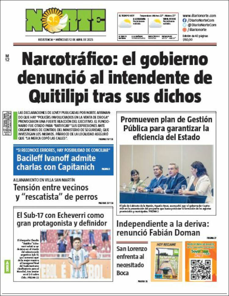Portada de Diario Norte (Argentina)