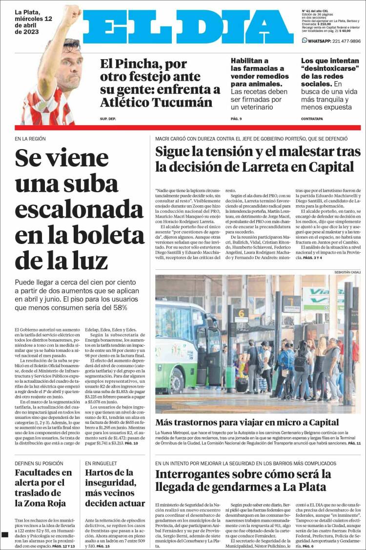 Portada de El Día de la Plata (Argentina)