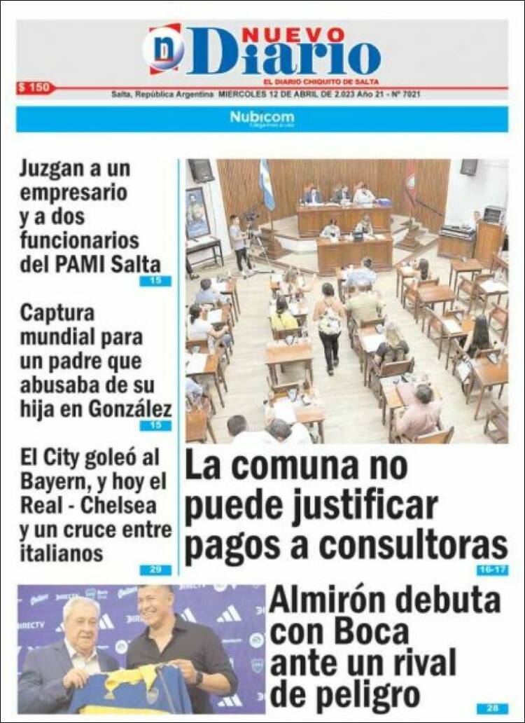 Portada de Nuevo Diario de Salta (Argentina)