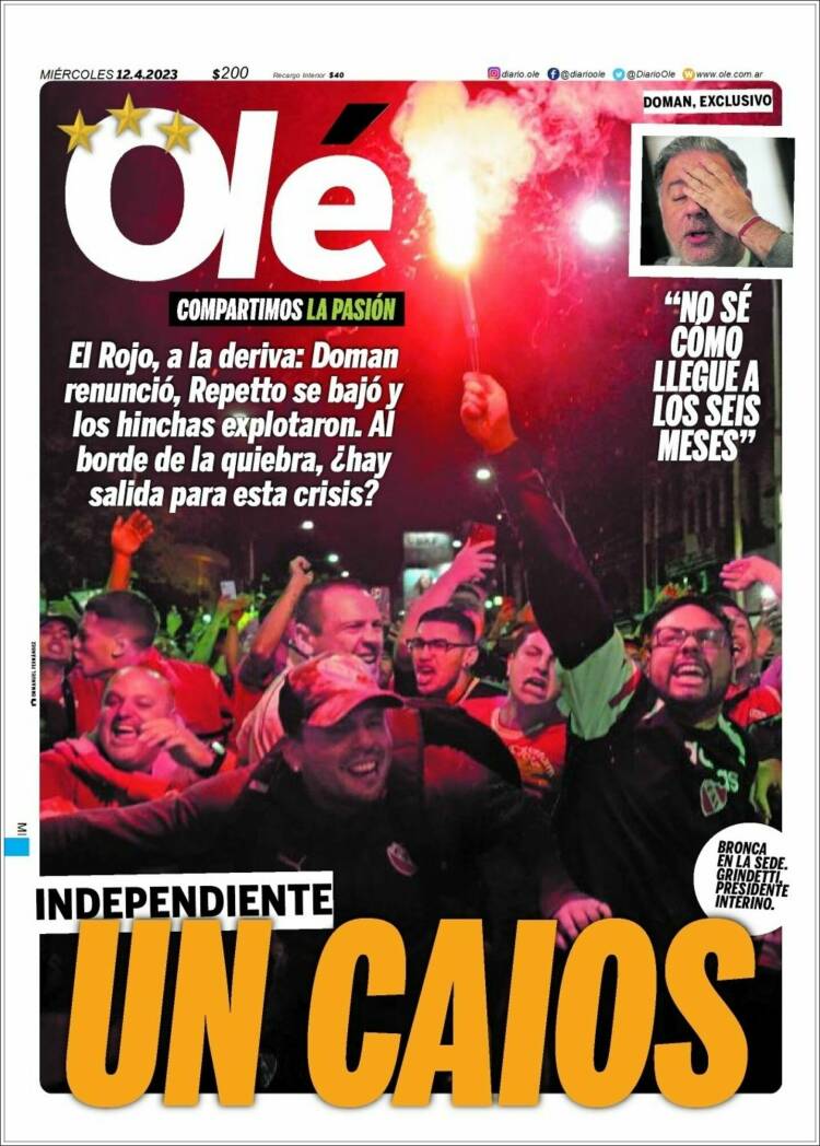 Portada de Olé (Argentina)
