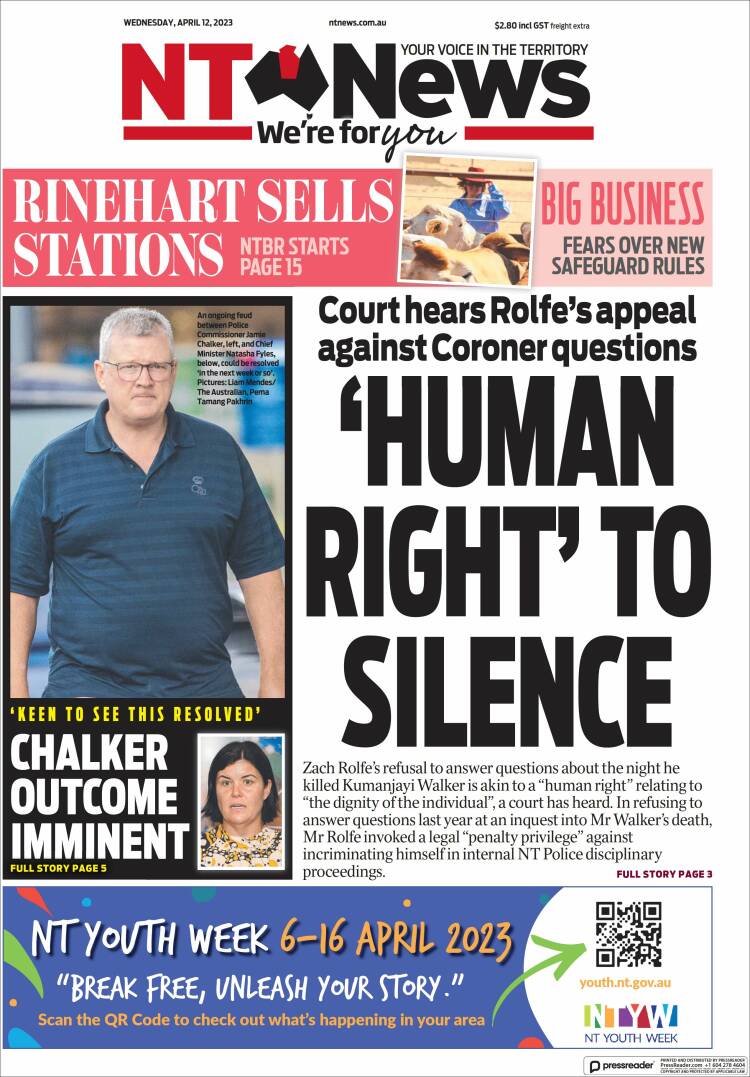 Portada de Northern Territory News (Australia)