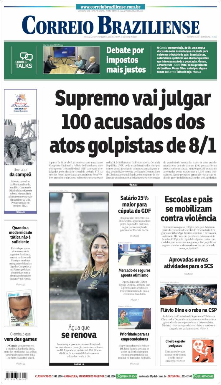 Portada de Correio Braziliense (Brasil)