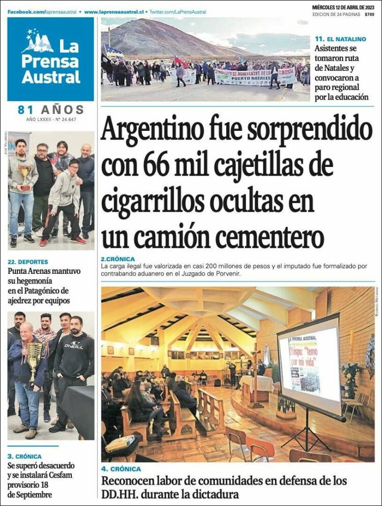 Portada de El Magallanes (Chile)