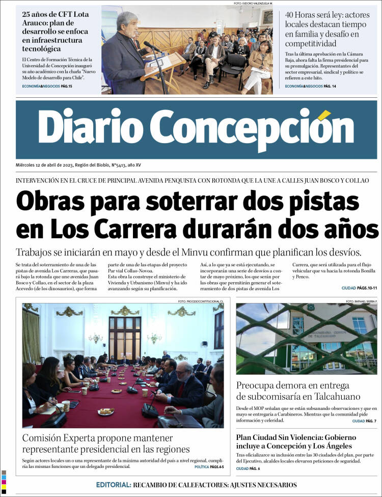 Portada de Diario de Concepción (Chile)
