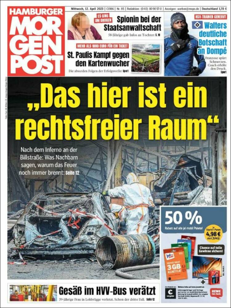 Portada de Hamburger Morgenpost  (Alemania)