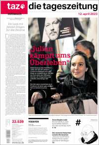 Portada de Die Tageszeitung (Alemania)