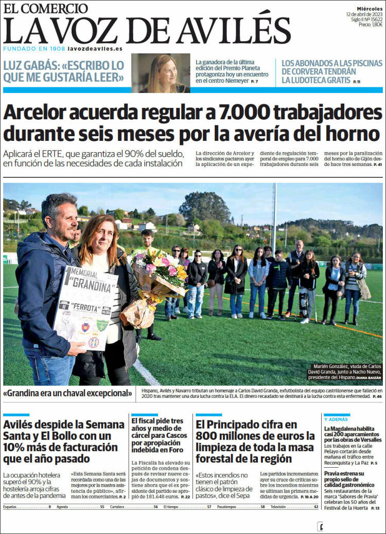 Portada de El Comercio - Avilés (España)