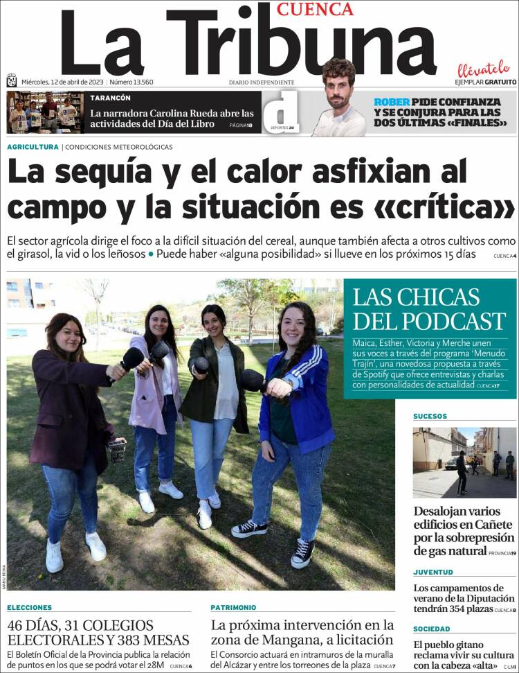Portada de La Tribuna de Cuenca (España)
