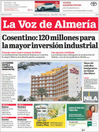 Portada de La Voz de Almería (España)