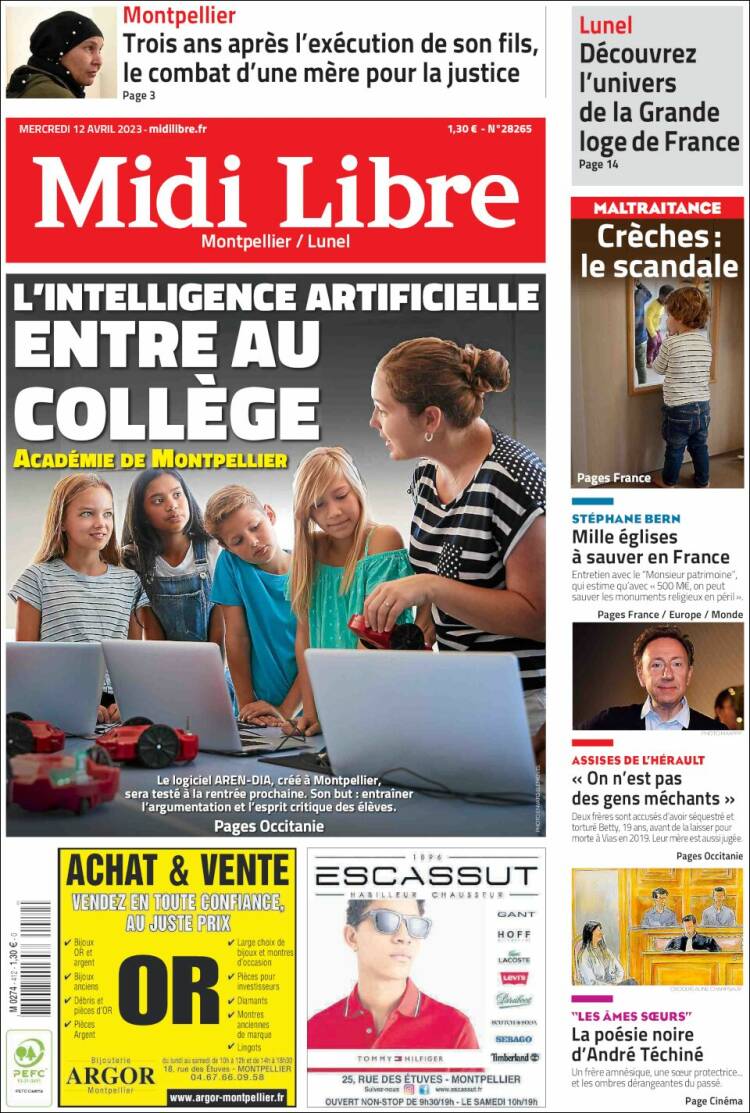 Portada de Midi Libre (Francia)