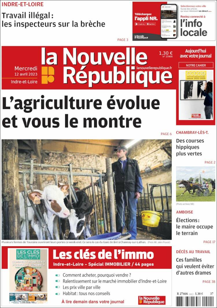 Portada de La Nouvelle Republique (Francia)