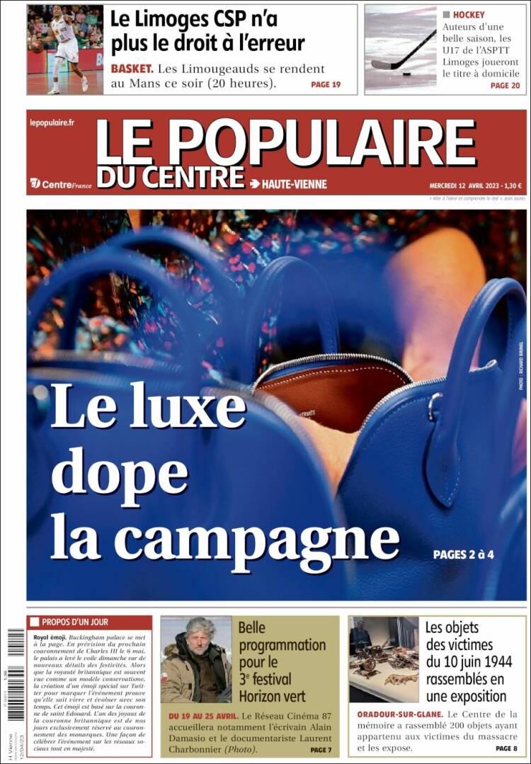 Periódico Le Populaire du Centre (Francia). Periódicos de Francia