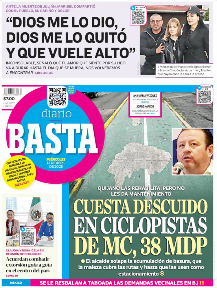 Portada de Diario Basta (México)