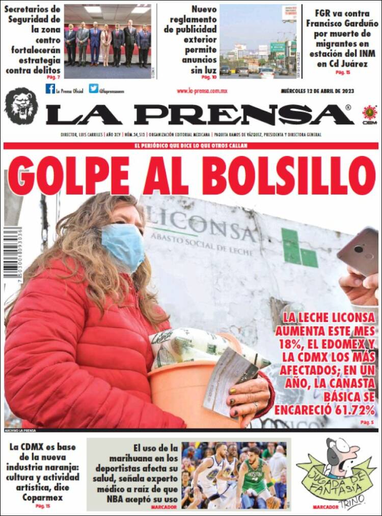 Portada de La Prensa (México)