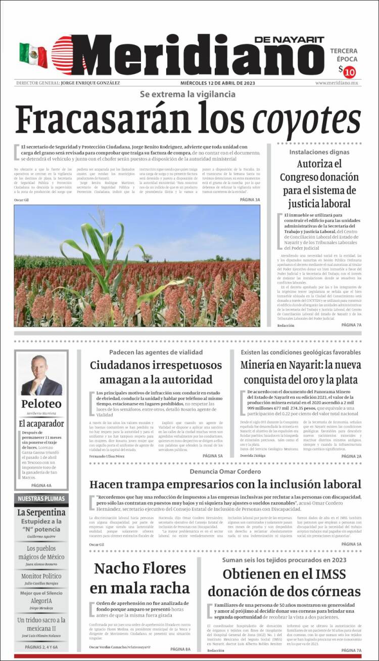 Portada de Meridiano (México)