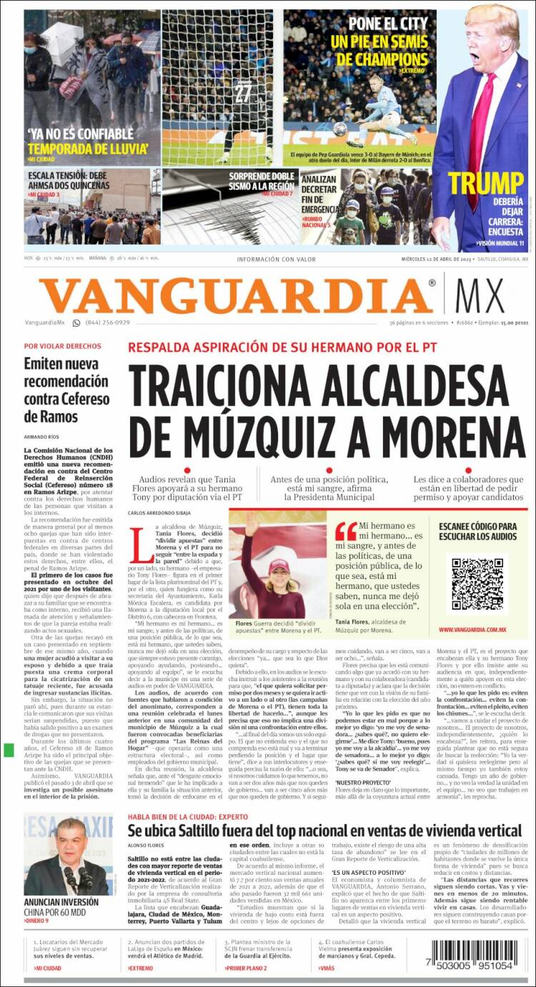 Portada de Vanguardia (México)