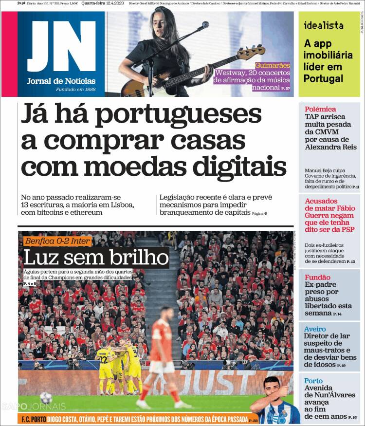 Portada de Jornal de Notícias (Portugal)