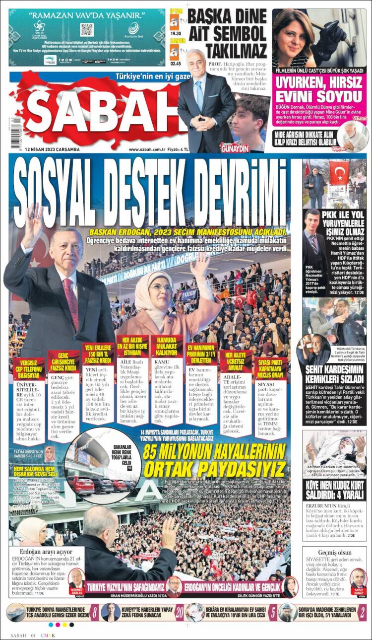 Portada de Sabah (Turqu&iacute;a)