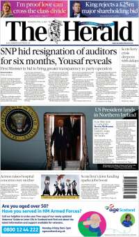 Portada de The Herald (Reino Unido)