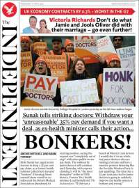 Portada de The Independent (Reino Unido)