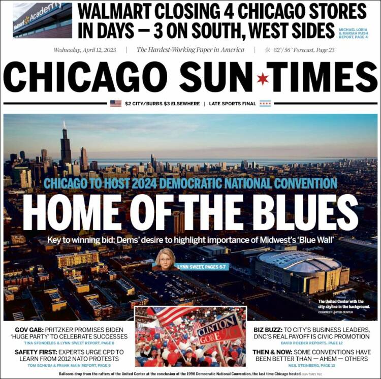 Portada de Chicago Sun-Times (USA)