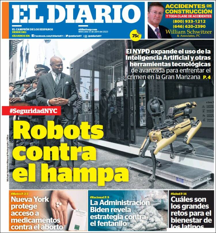 Periódico El Diario NY (USA). Periódicos De USA. Edición De Miércoles ...