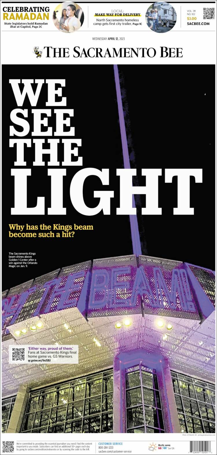 Portada de The Sacramento Bee (USA)