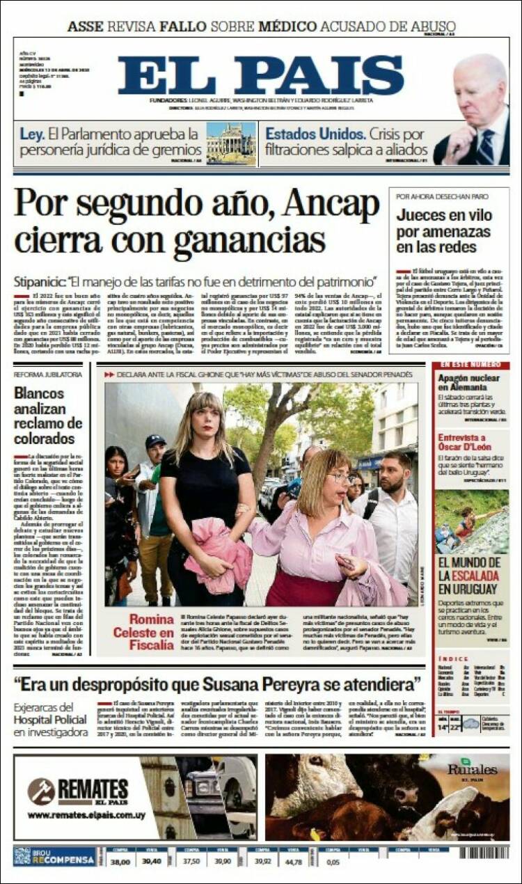 Portada de El País (Uruguay)