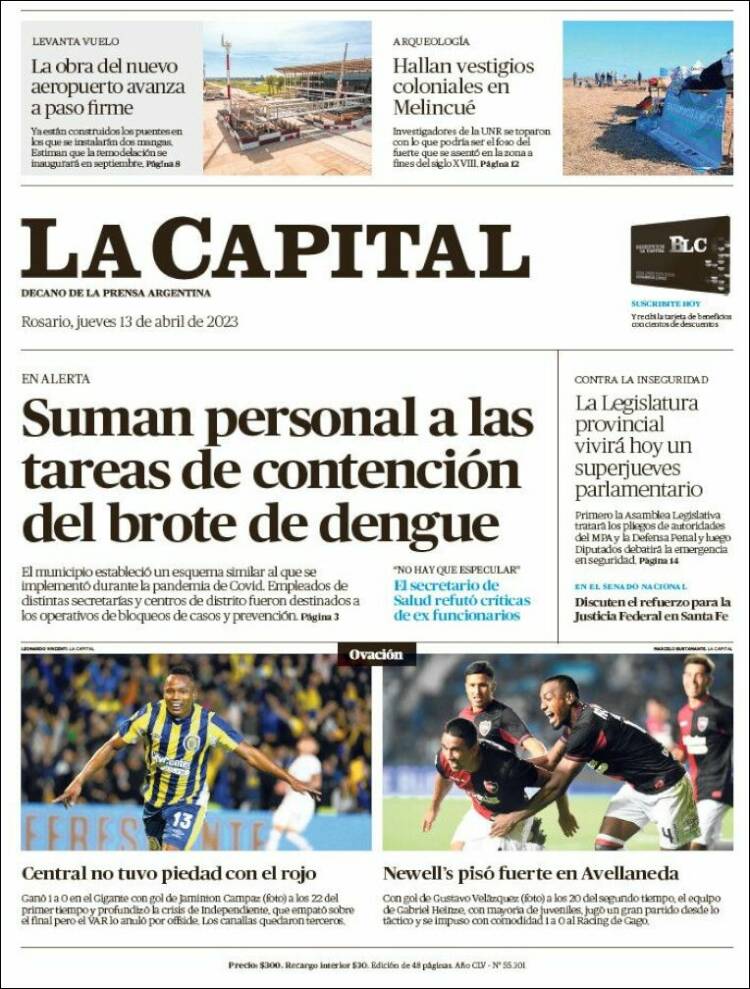 Portada de La Capital - Rosario (Argentina)