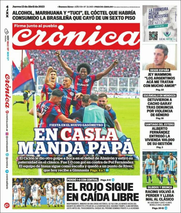 Portada de Diario El Libertador (Argentina)